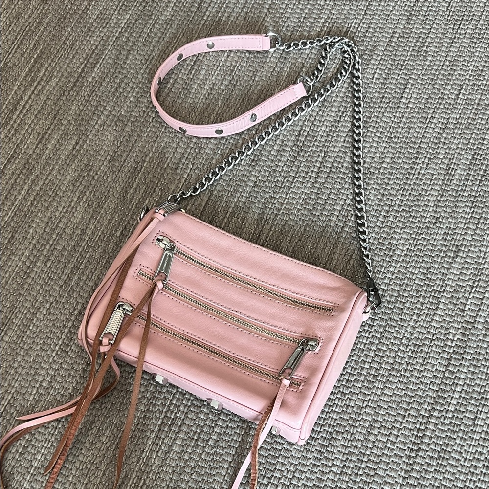 Rebecca Minkoff Pink Leather Chain Strap Crossbody Bag